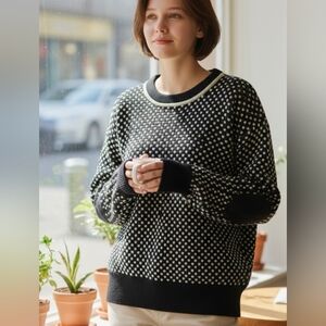 Black and White Polka Dot Sweater